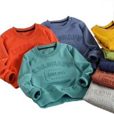 3d emboss vintage crewneck sweatshirt