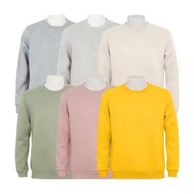 Fleece Lined blank Crewneck Sweatshirts-2